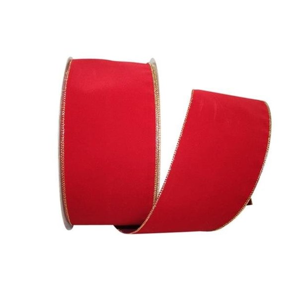 Reliant Ribbon Reliant Ribbon 92270W-957-10K Value Velvet Wired Edge Ribbon - Scarlet & Gold - 4 in. x 50 yards 92270W-957-10K